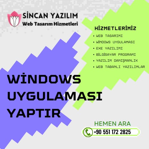 Masaüstü Yazılım Program Geliştirme 0551 172 28 25