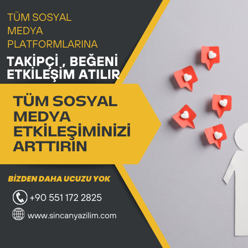 Sosyal Medya Takipçi ve Abone Satışı 0551 172 28 25